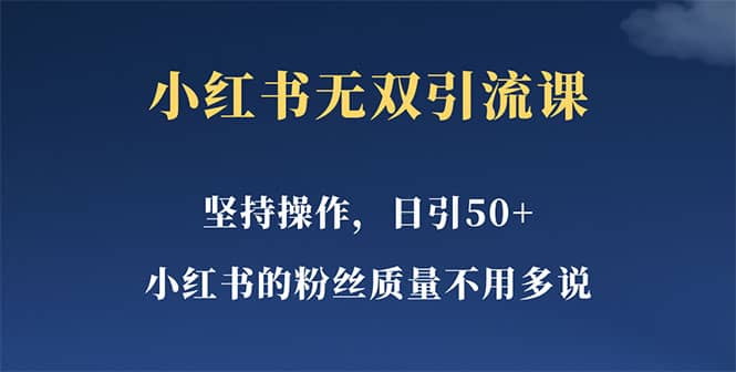 小红书无双课一天引50+女粉，不用做视频发视频，小白也很容易上手拿到结果_金轩项目库