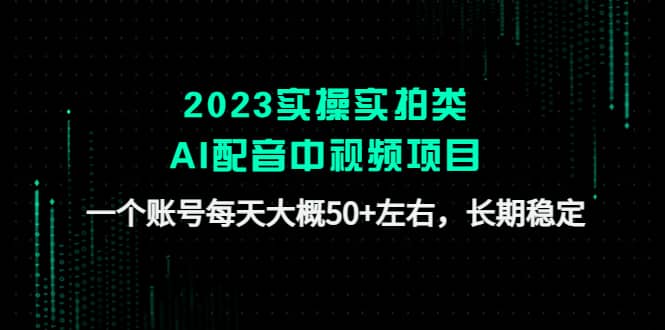 2023实操实拍类AI配音中视频项目，一个账号每天大概50+左右，长期稳定_金轩项目库