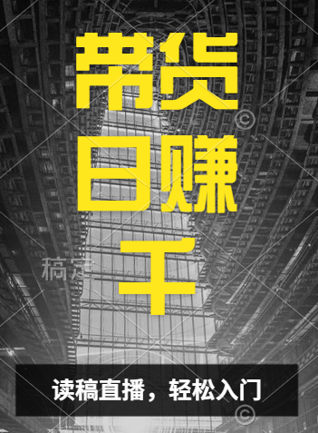 视频号技术直播带货， 会读稿就行，小白日入1000+_金轩项目库