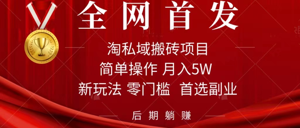 淘私域搬砖项目，利用信息差月入5W，每天无脑操作1小时，后期躺赚_金轩项目库