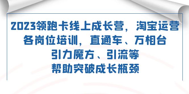 2023领跑·卡 线上成长营 淘宝运营各岗位培训 直通车 万相台 引力魔方 引流_金轩项目库