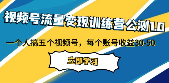 视频号流量变现训练营公测1.0：一个人搞五个视频号，每个账号收益30-50_金轩项目库