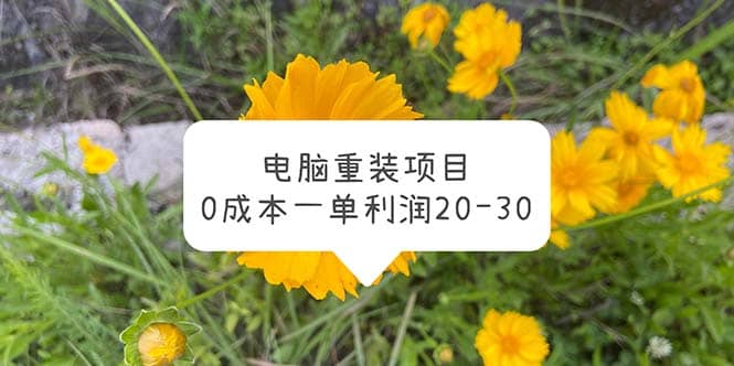 电脑系统重装项目，0成本一单利润20-30_金轩项目库