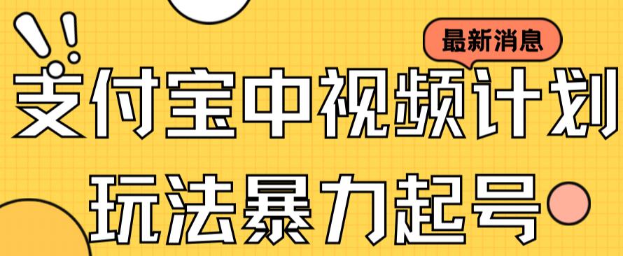 支付宝中视频玩法暴力起号影视起号有播放即可获得收益（带素材）_金轩项目库