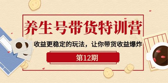 养生号带货特训营【12期】收益更稳定的玩法，让你带货收益爆炸-9节直播课_金轩项目库