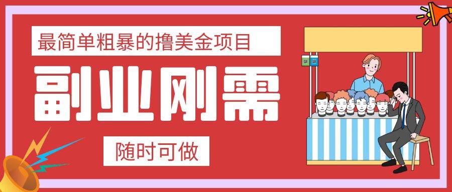 最简单粗暴的撸美金项目 会打字就能轻松赚美金_金轩项目库