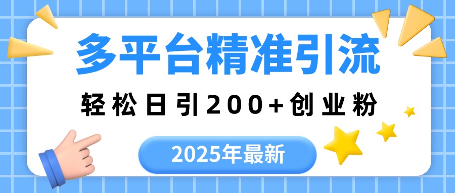 2025年最新多平台精准引流，轻松日引200+_金轩项目库