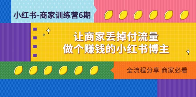小红书-商家训练营12期：让商家丢掉付流量_金轩项目库