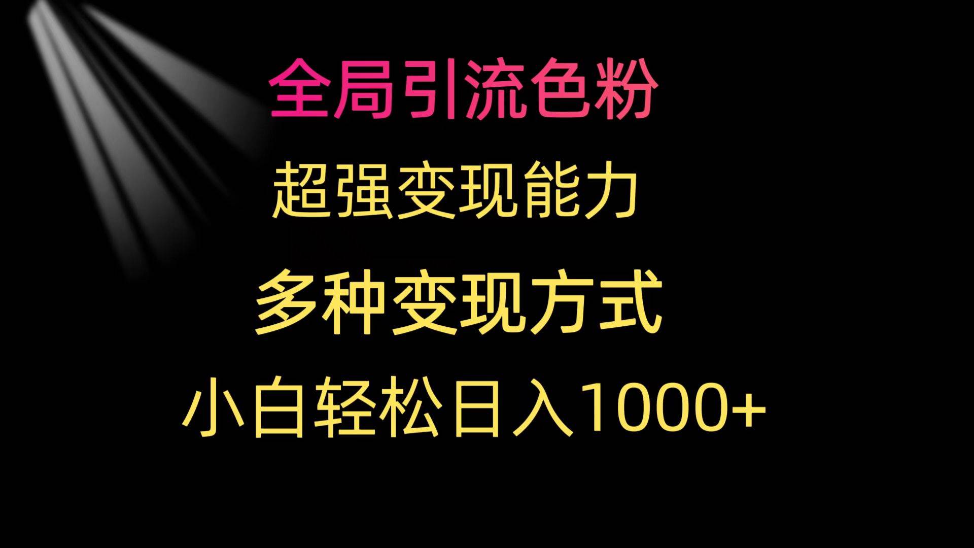 全局引流色粉 超强变现能力 多种变现方式 小白轻松日入1000+_金轩项目库
