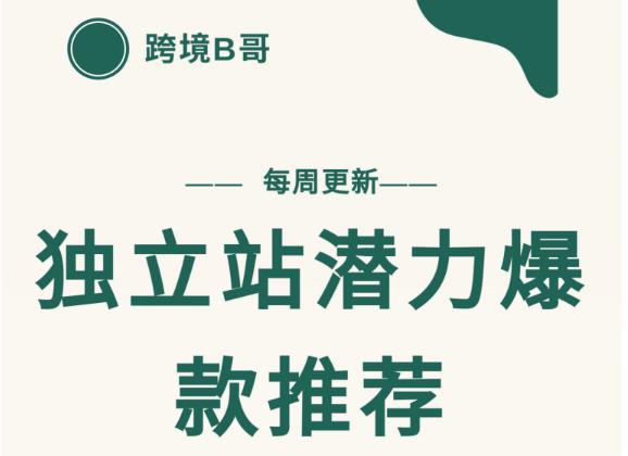 【跨境B哥】独立站潜力爆款选品推荐，测款出单率高达百分之80（每周更新）_金轩项目库
