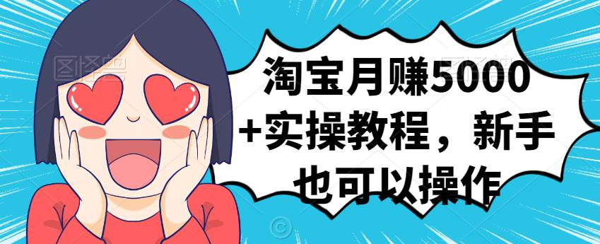 淘宝月赚5000+实操教程，新手也可以操作_金轩项目库