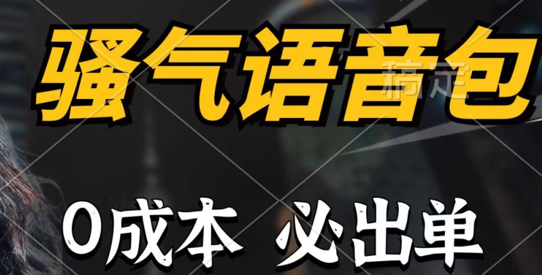 骚气语音包，0成本一天1000+，闭着眼也能出单，详细教程！_金轩项目库