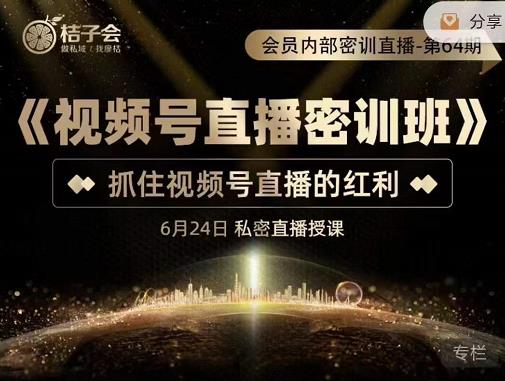 《视频号直播密训班》，抓住视频号直播的红利 价值12800_金轩项目库
