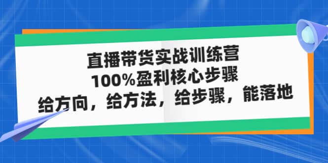 直播带货实战训练营：100%盈利核心步骤，给方向，给方法，给步骤，能落地_金轩项目库