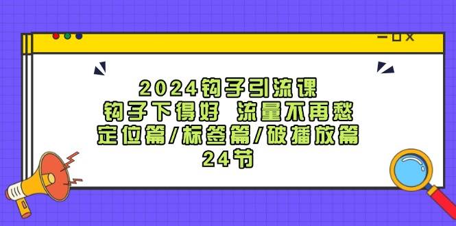 2024钩子·引流课：钩子下得好 流量不再愁，定位篇/标签篇/破播放篇/24节_金轩项目库