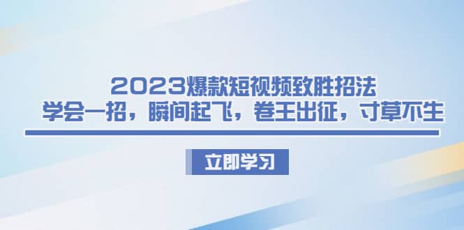 2023爆款短视频致胜招法，学会一招，瞬间起飞，卷王出征，寸草不生_金轩项目库