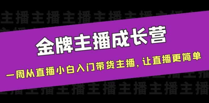金牌主播成长营，一周从直播小白入门带货主播，让直播更简单_金轩项目库