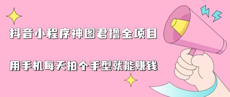 抖音小程序神图君撸金项目，用手机每天拍个手型挂载一下小程序就能赚钱_金轩项目库