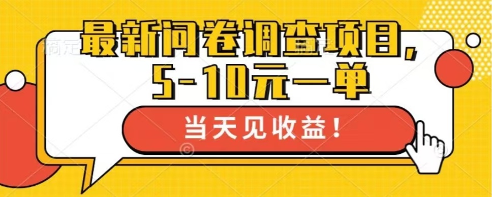 最新问卷调查项目，共12个平台，单日零撸100＋_金轩项目库