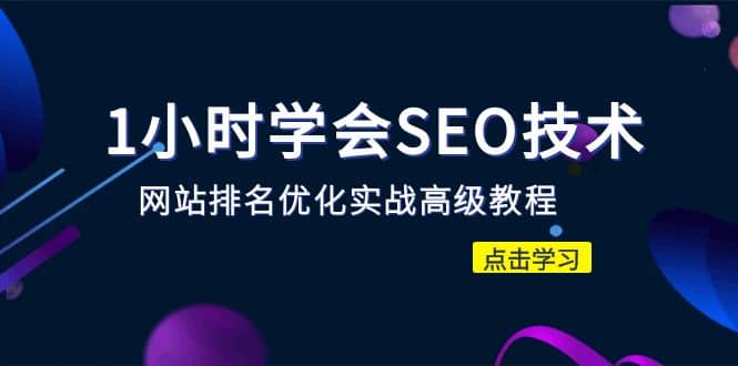 1小时学会SEO技术 网站排名优化实战高级教程-秒杀市面95%收费几千的SEO教程_金轩项目库
