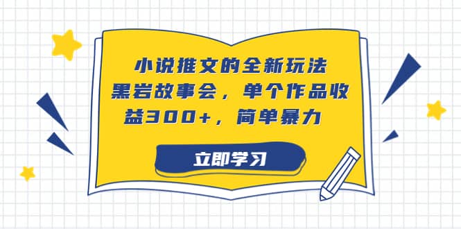 小说推文的全新玩法，黑岩故事会，单个作品收益300+，简单暴力_金轩项目库