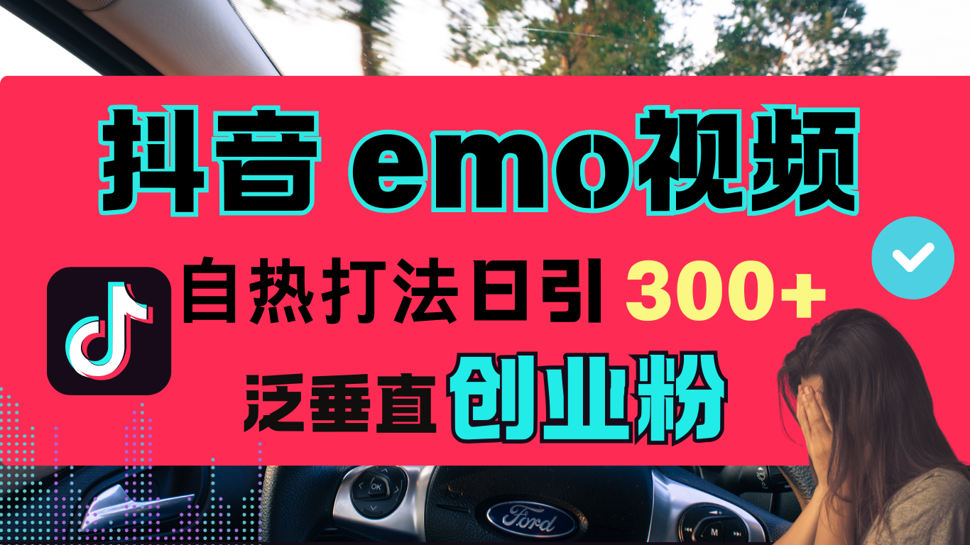 抖音“EMO视频”自热流打法，日引300+泛垂直创业粉_金轩项目库