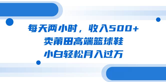 每天两小时，收入500+，卖莆田高端篮球鞋，小白轻松月入过万（教程+素材）_金轩项目库