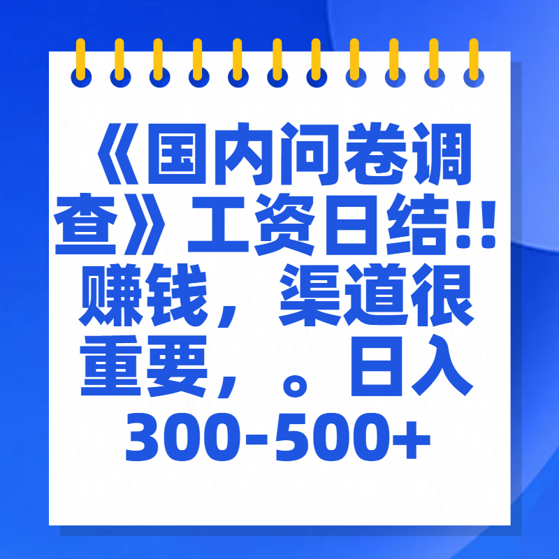 问卷调查答题，一个人在家也可以闷声发大财，小白一天2张，【揭秘】_金轩项目库