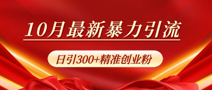 10月最新暴力引流，日引300+精准创业粉_金轩项目库