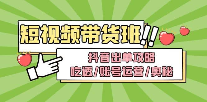 短视频带货内训营：抖音出单攻略，吃透/账号运营/奥秘，轻松带货_金轩项目库