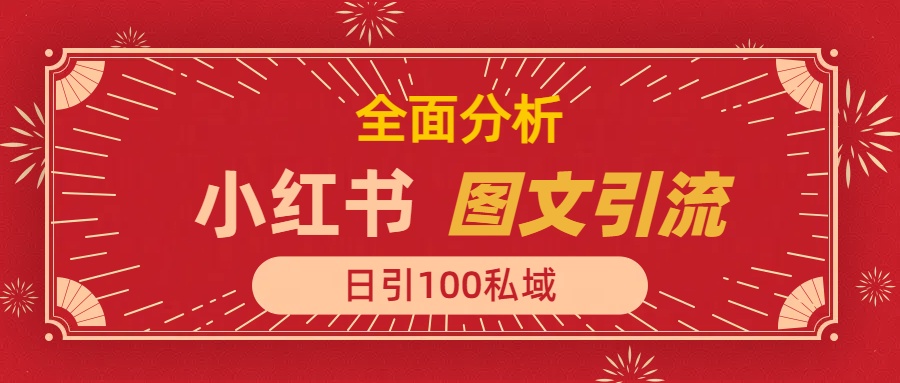 小红书图文引流，全面解析，日引100私域流量是怎样做到的_金轩项目库