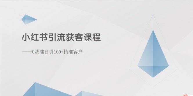 小红书引流获客课程：0基础日引100+精准客户_金轩项目库