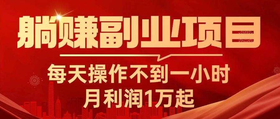 躺赚副业项目，每天操作不到一小时，月利润1万起，实战篇_金轩项目库