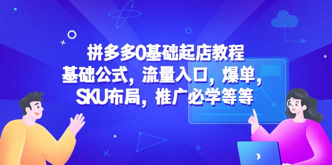 拼多多0基础起店教程：基础公式，流量入口，爆单，SKU布局，推广必学等等_金轩项目库