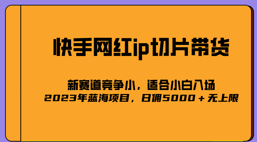 2023爆火的快手网红IP切片，号称日佣5000＋的蓝海项目，二驴的独家授权_金轩项目库