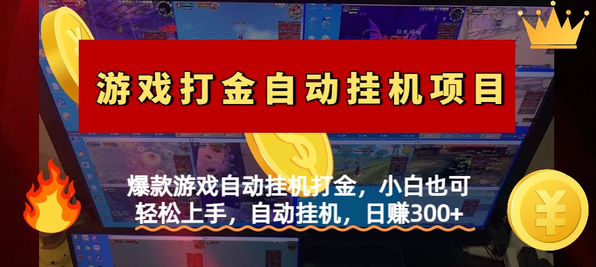 爆款游戏自动挂机打金，小白也可轻松上手，自动挂机，日赚300+_金轩项目库