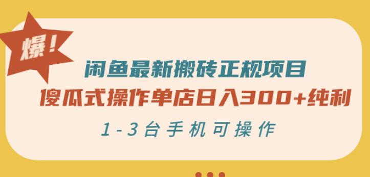 闲鱼最新搬砖正规项目：傻瓜式操作单店日入300+纯利，1-3台手机可操作_金轩项目库