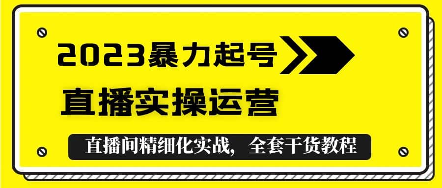 2023暴力起号+直播实操运营，全套直播间精细化实战，全套干货教程_金轩项目库