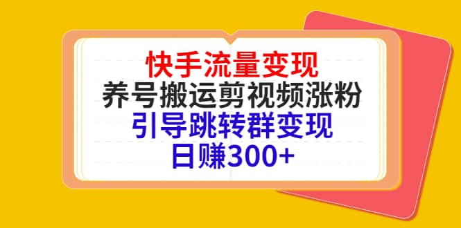 快手流量变现，养号搬运剪视频涨粉，引导跳转群变现日赚300+_金轩项目库