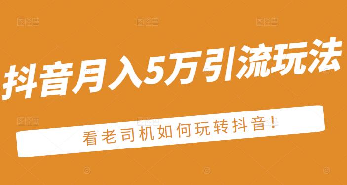老古董·抖音月入5万引流玩法，看看老司机如何玩转抖音(附赠：抖音另类引流思路)_金轩项目库
