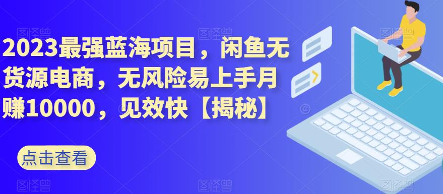 2023最强蓝海项目，闲鱼无货源电商，无风险易上手月赚10000，见效快【揭秘】_金轩项目库