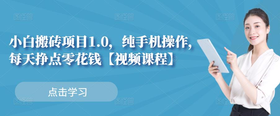 小白搬砖项目1.0，纯手机操作，每天兼职挣点零花钱_金轩项目库