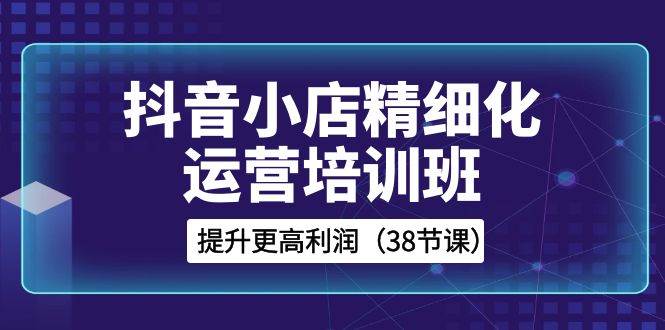 抖音小店-精细化运营培训班，提升更高利润（38节课）_金轩项目库