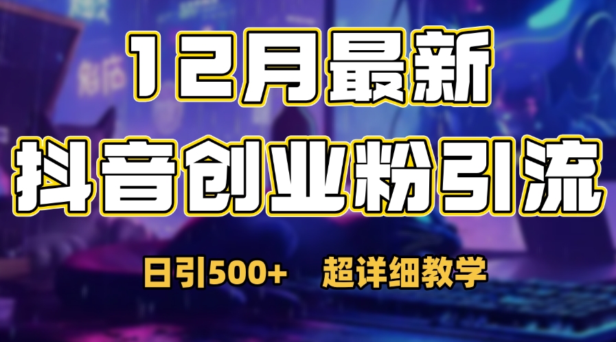首次公开：12月份抖音日引500+创业粉秘籍_金轩项目库