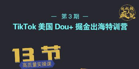 TikTok美国Dou+掘金出海特训营，美国dou+成功投放95%_金轩项目库