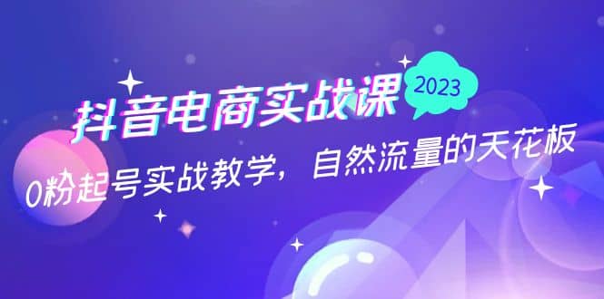 抖音电商实战课：0粉起号实战教学，自然流量的天花板（2月19最新）_金轩项目库