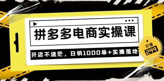 《拼多多电商实操课》开店不迷茫，日销1000单+实操落地（价值299元）_金轩项目库