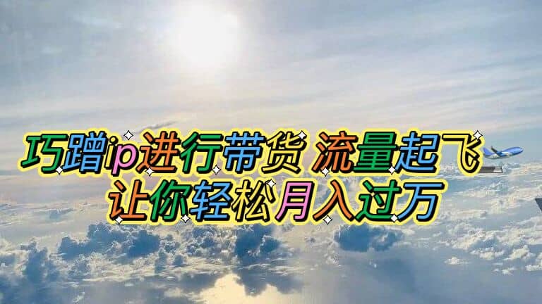 巧蹭ip进行带货，流量起飞，让你轻松月入过万_金轩项目库