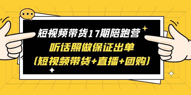 短视频带货17期陪跑营 听话照做保证出单（短视频带货+直播+团购）_金轩项目库