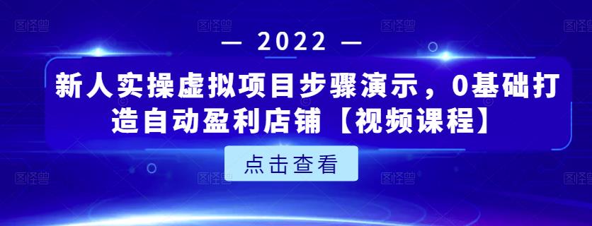 新人实操虚拟项目步骤演示，0基础打造自动盈利店铺【视频课程】_金轩项目库